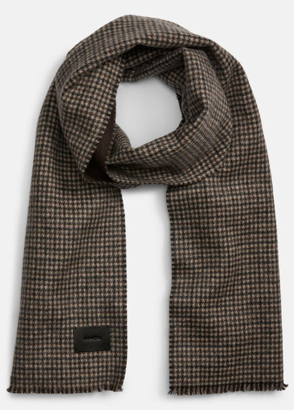VINCE Double-Face Houndstooth Wool-Cashmere Scarf in Scarves & Hats