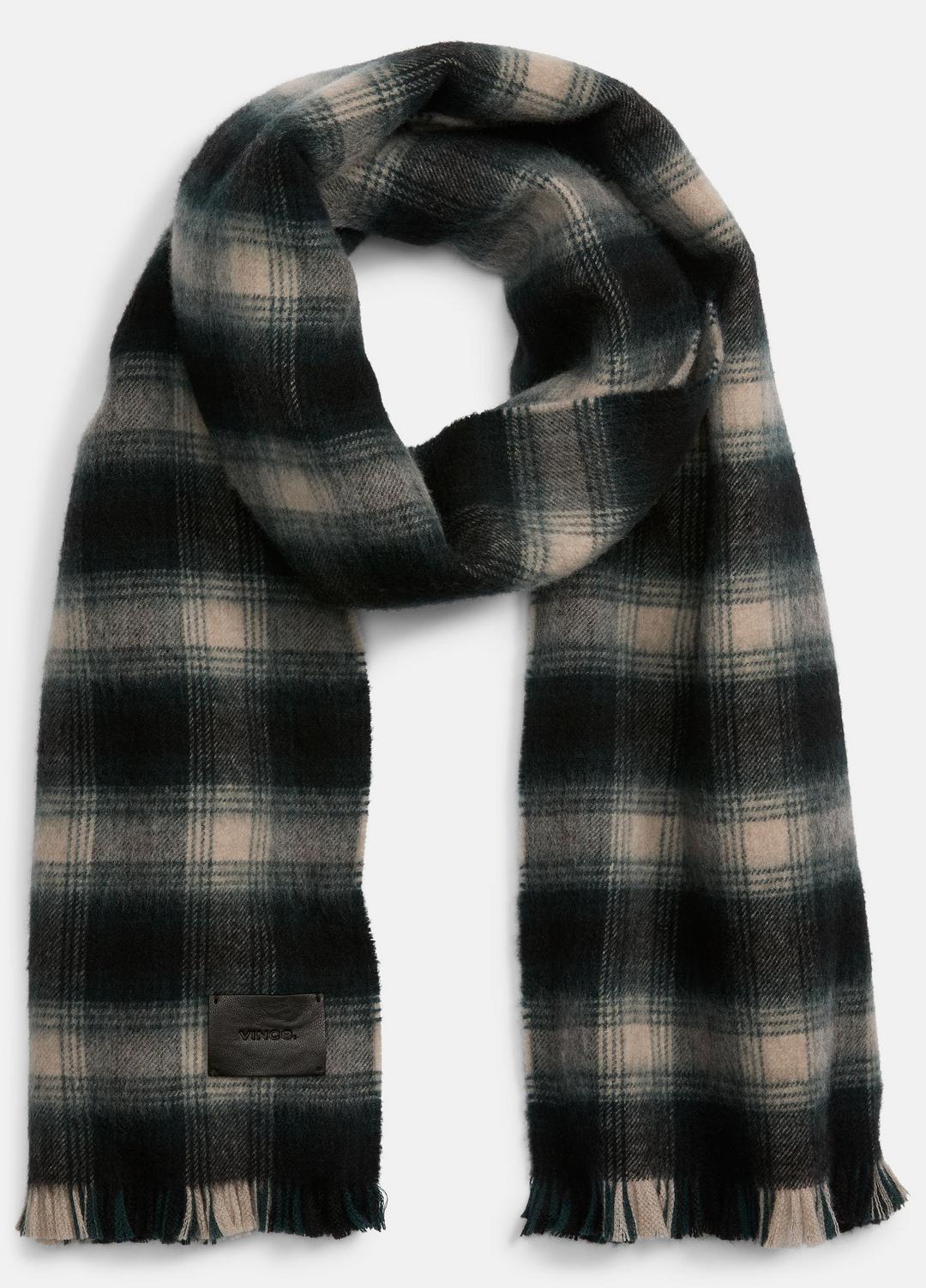 VINCE Brushed Plaid Wool Scarf in Scarves & Hats