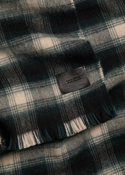 VINCE Brushed Plaid Wool Scarf in Scarves & Hats