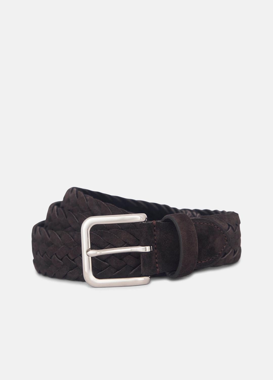 VINCE Men's 35mm Woven Suede Belt in Belts