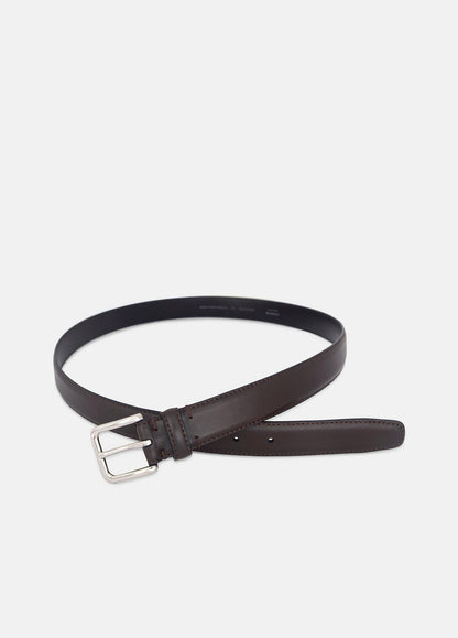 VINCE Men’s 30mm Stitched Leather Belt in Belts