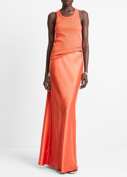 VINCE Satin Maxi Skirt in Dresses & Skirts
