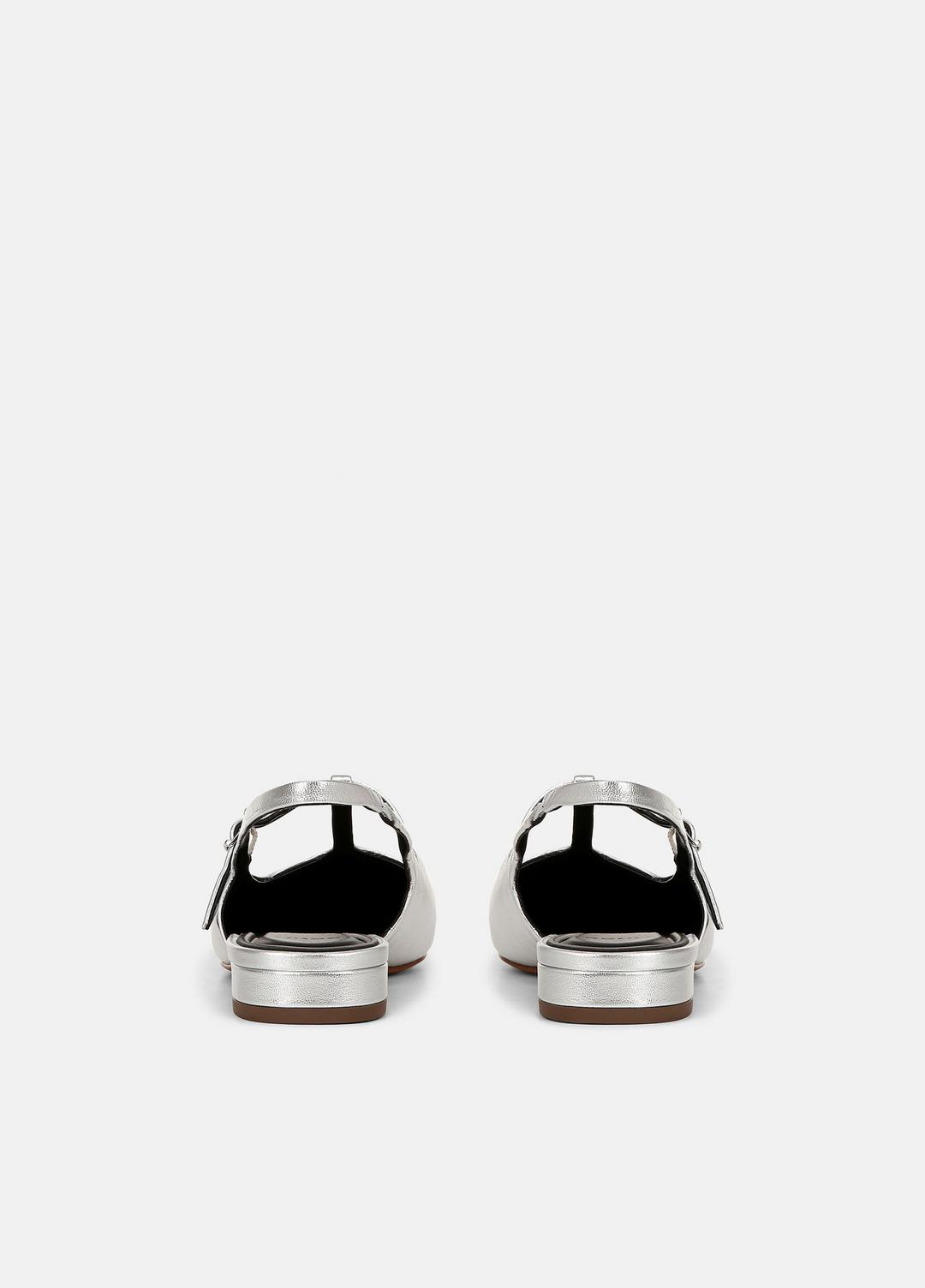VINCE Iliana Metallic Leather Slingback Flat in Shoes