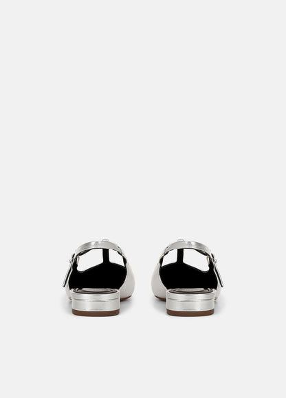 VINCE Iliana Metallic Leather Slingback Flat in Shoes
